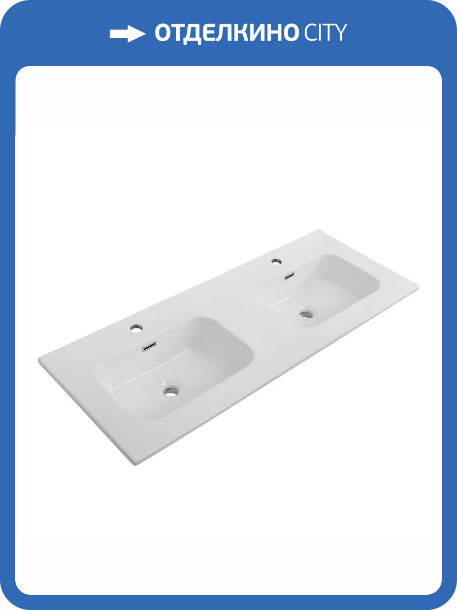 Раковина Cezares Duet CZR-8095-120-2 120 см, белая глянцевая фото 7