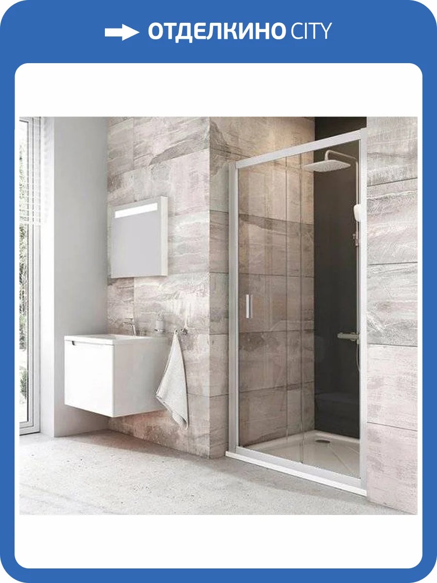 Душевая дверь в нишу Ravak BLDP2-100 Transparent, профиль сатин фото 6