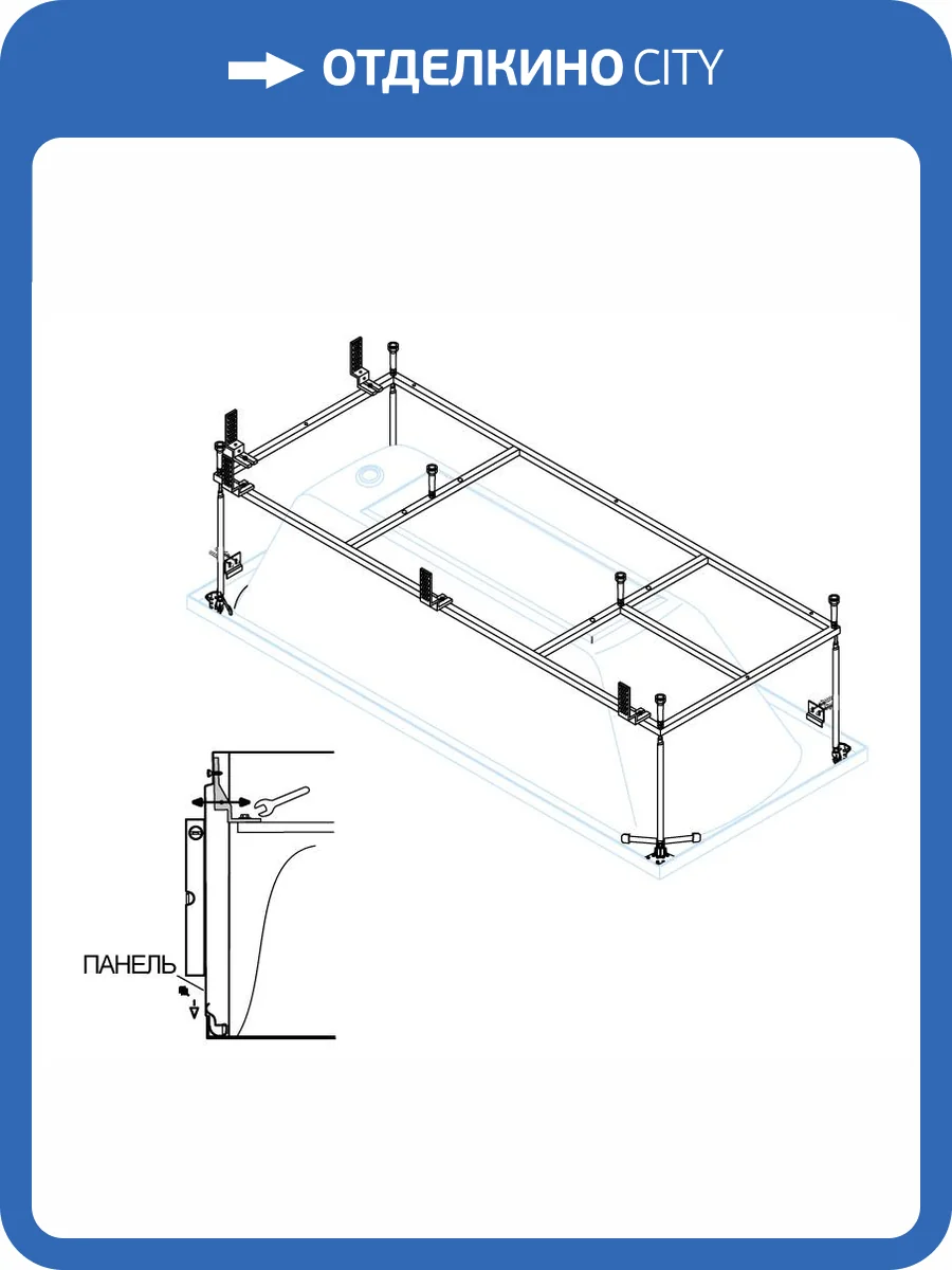 Каркас для ванны Cezares ECO-175-75-MF-R 175x75 фото 2