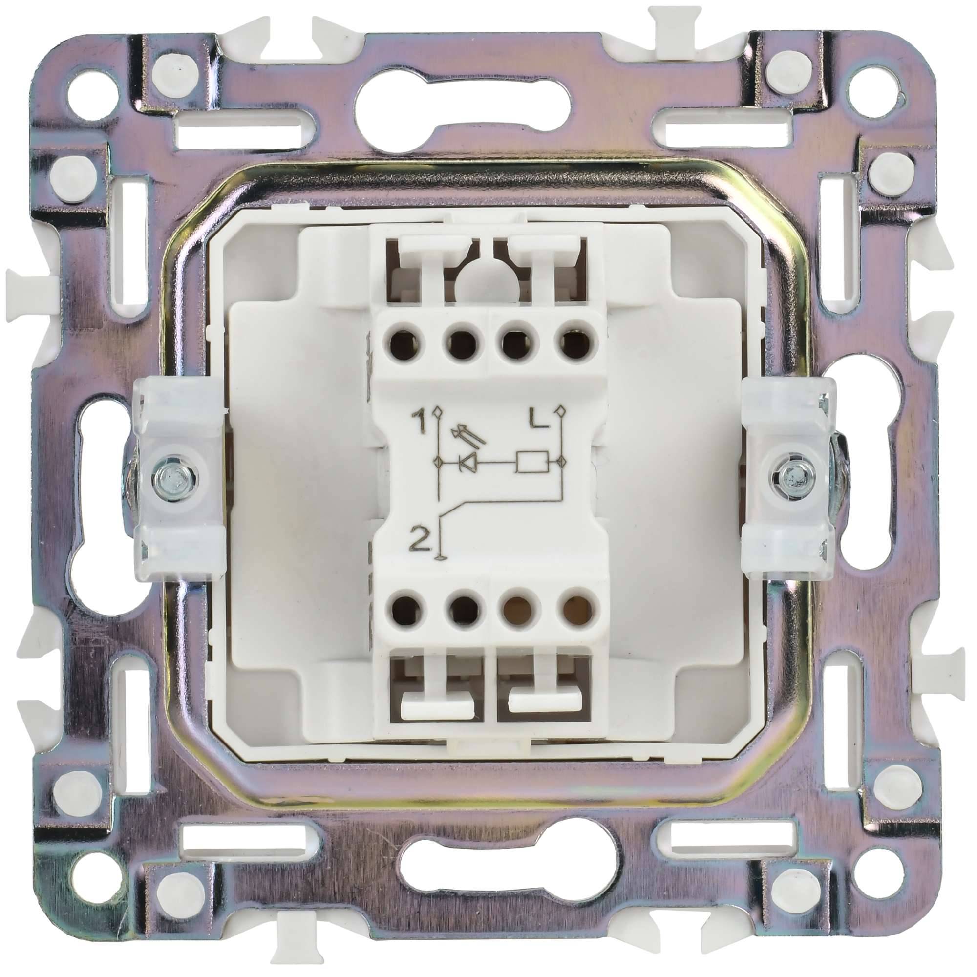 Выключатель 1-клавишный проходной IEK Skandy SK-V12-1-10-K01 арктический белый фото 2