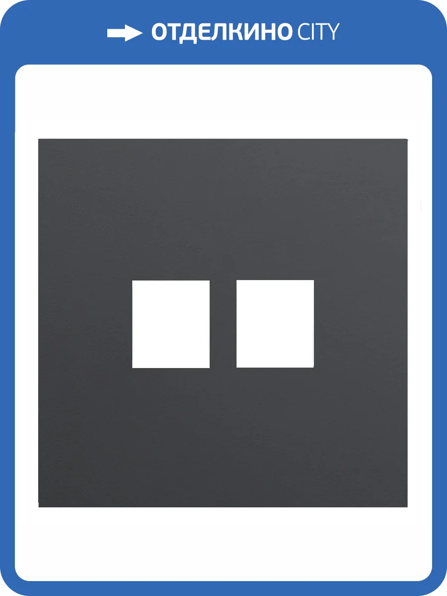 Лицевая панель для двойной информационной розетки Rikett 35442 MB черный сатин фото 2