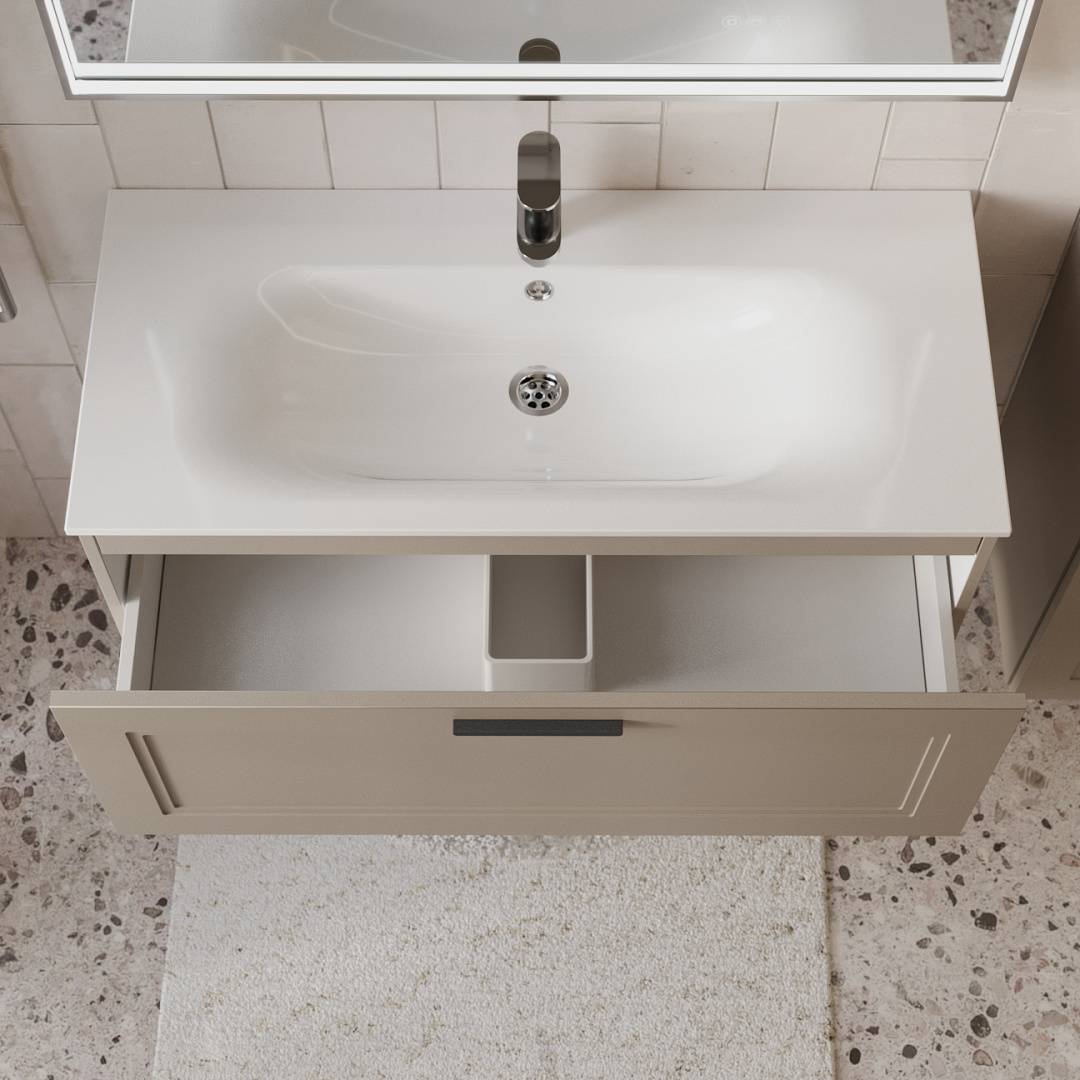 Тумба с раковиной Terminus Classik CLA101001200501O капучино , 100x38 фото 2