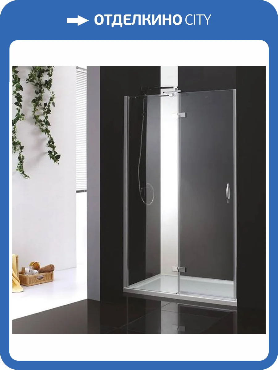Душевая дверь в нишу Cezares BERGAMO-W-B-12-90-C-Cr-L профиль хром, стекло прозрачное, 90x195 фото 3