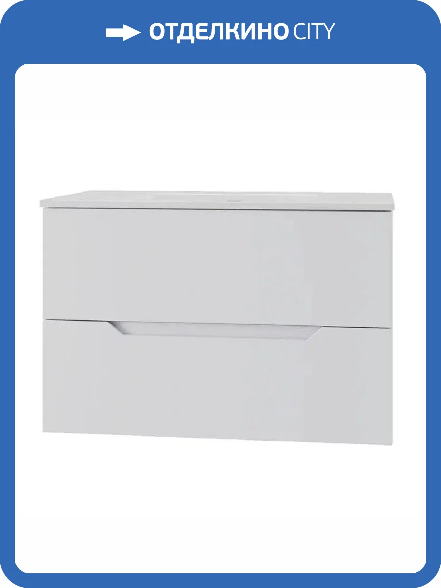 Тумба с раковиной Orange Лайн Li-70Tuw+Ra подвесная, белый матовый фото 7