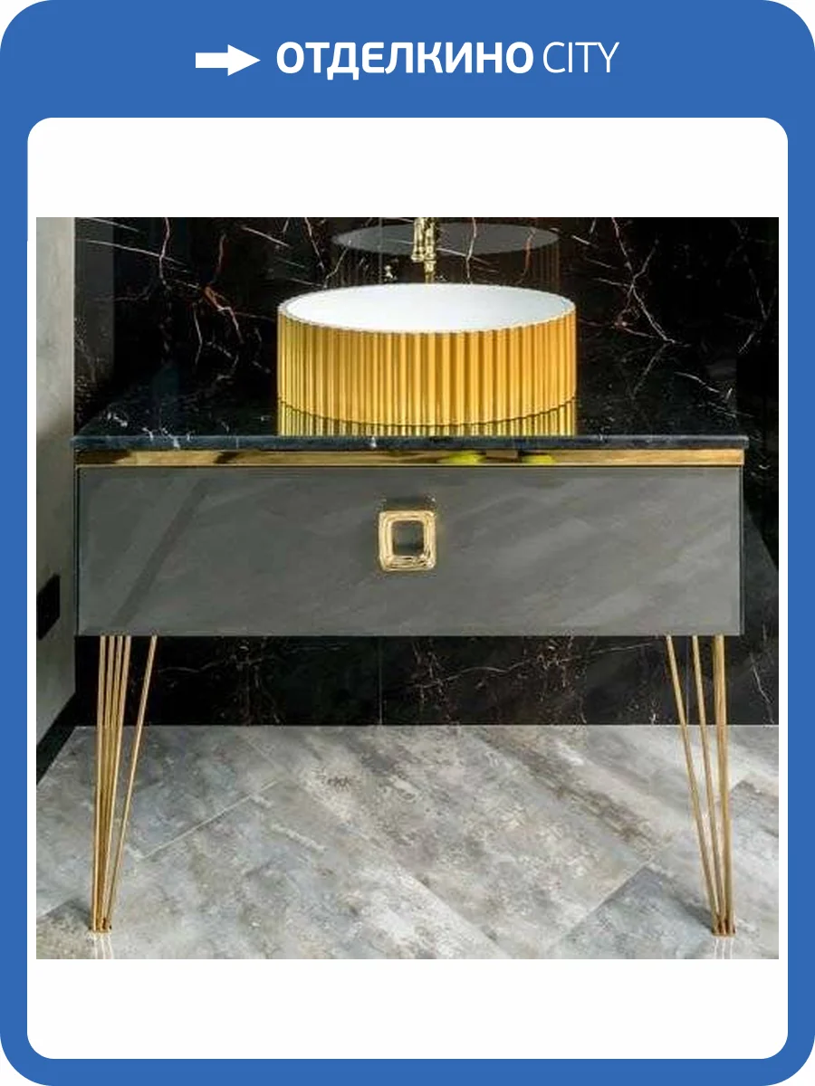 Тумба с раковиной Armadi Art Lucido 100 глянцевый графит, раковина 878-G фото 9