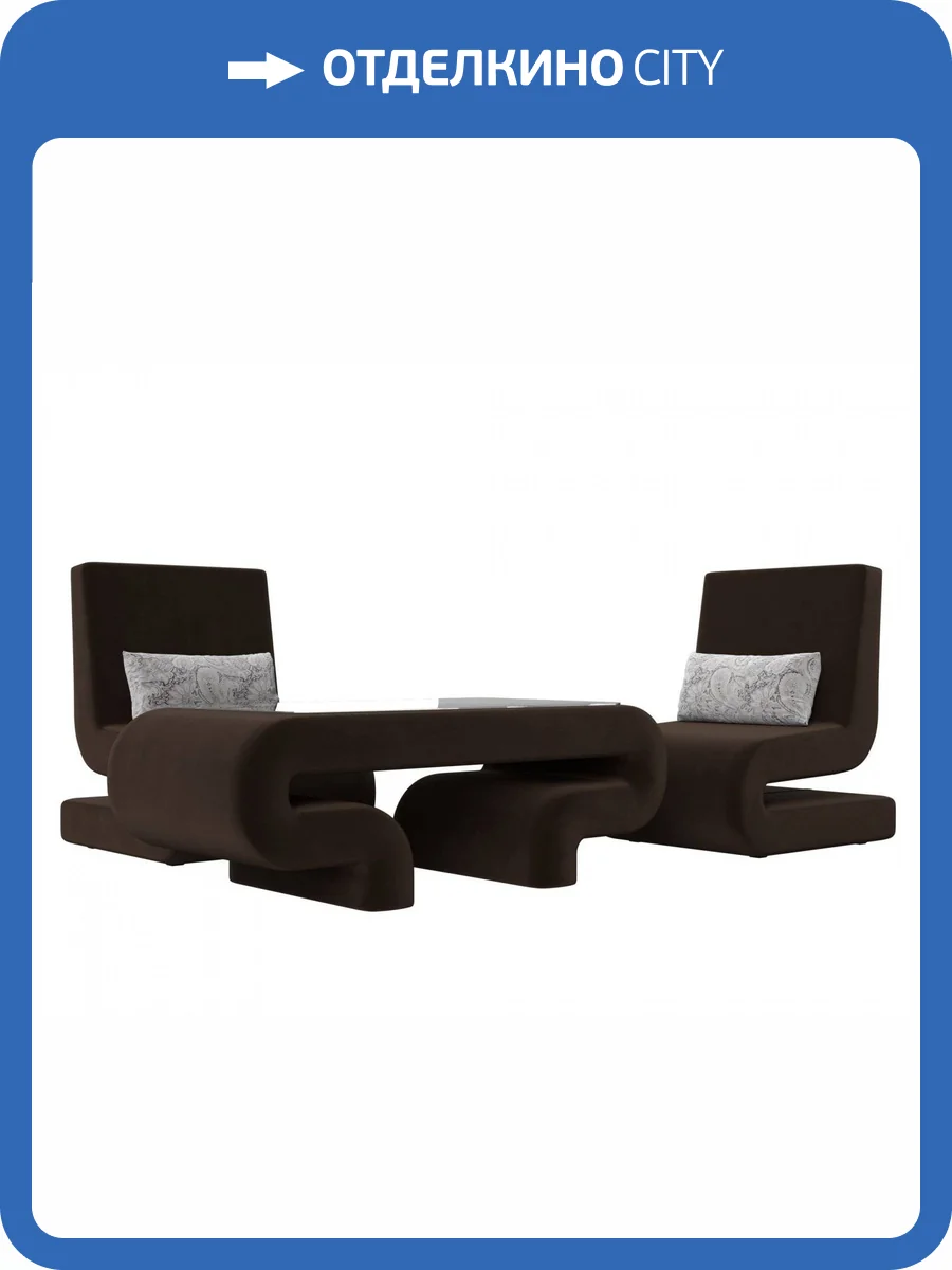 Набор 2 Лига Диванов Волна 115715 Коричневый фото 8