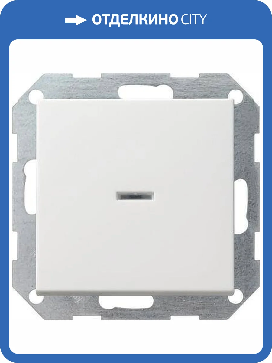 Выключатель кнопочный одноклавишный Gira System 55 с подсветкой 10A 250V чисто-белый глянцевый 012203 фото 2
