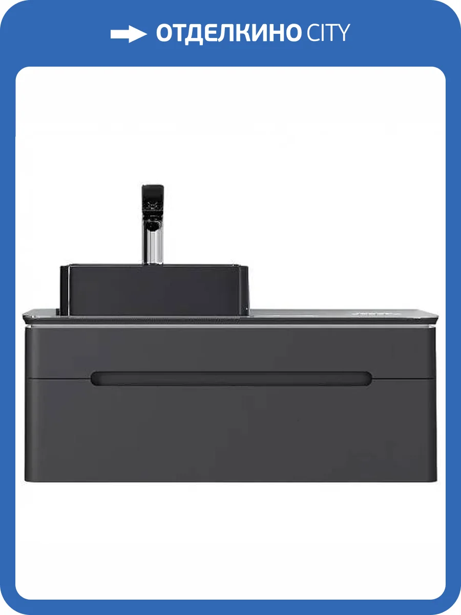 Тумба под раковину Jorno Shine 100 Shi.01.100/P/A подвесная Антрацит фото 5