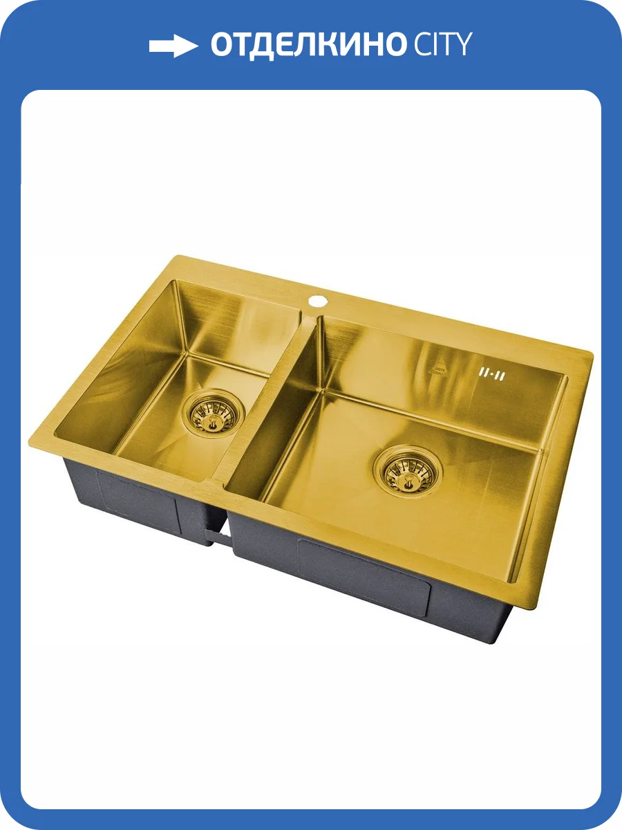 Мойка кухонная ZorG Steel Hammer SH 78-2-51-R BRONZE бронза фото 3