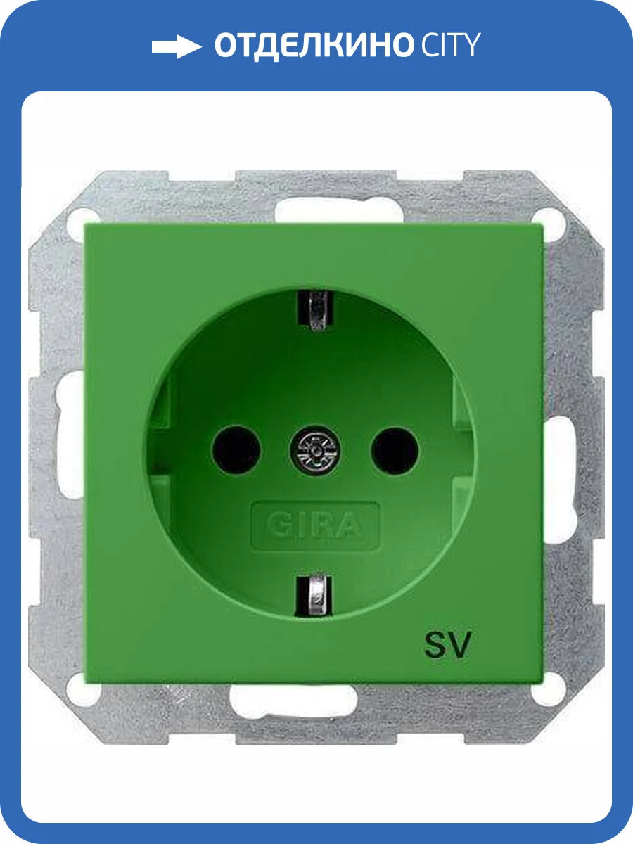 Розетка Gira System 55 Schuko SV с/з 16A 250V безвинтовой зажим зеленый 045502 фото 2
