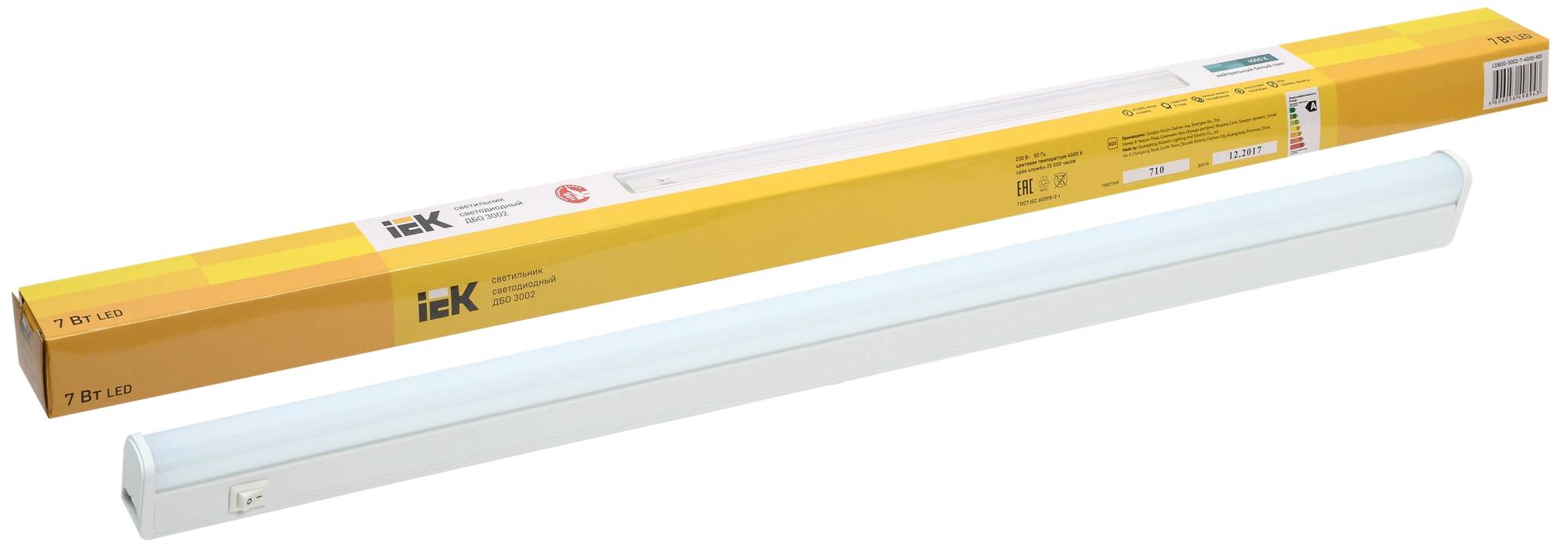 Настенно-потолочный линейный светодиодный светильник IEK ДБО 3002 LDBO0-3002-7-4000-K01 фото 4