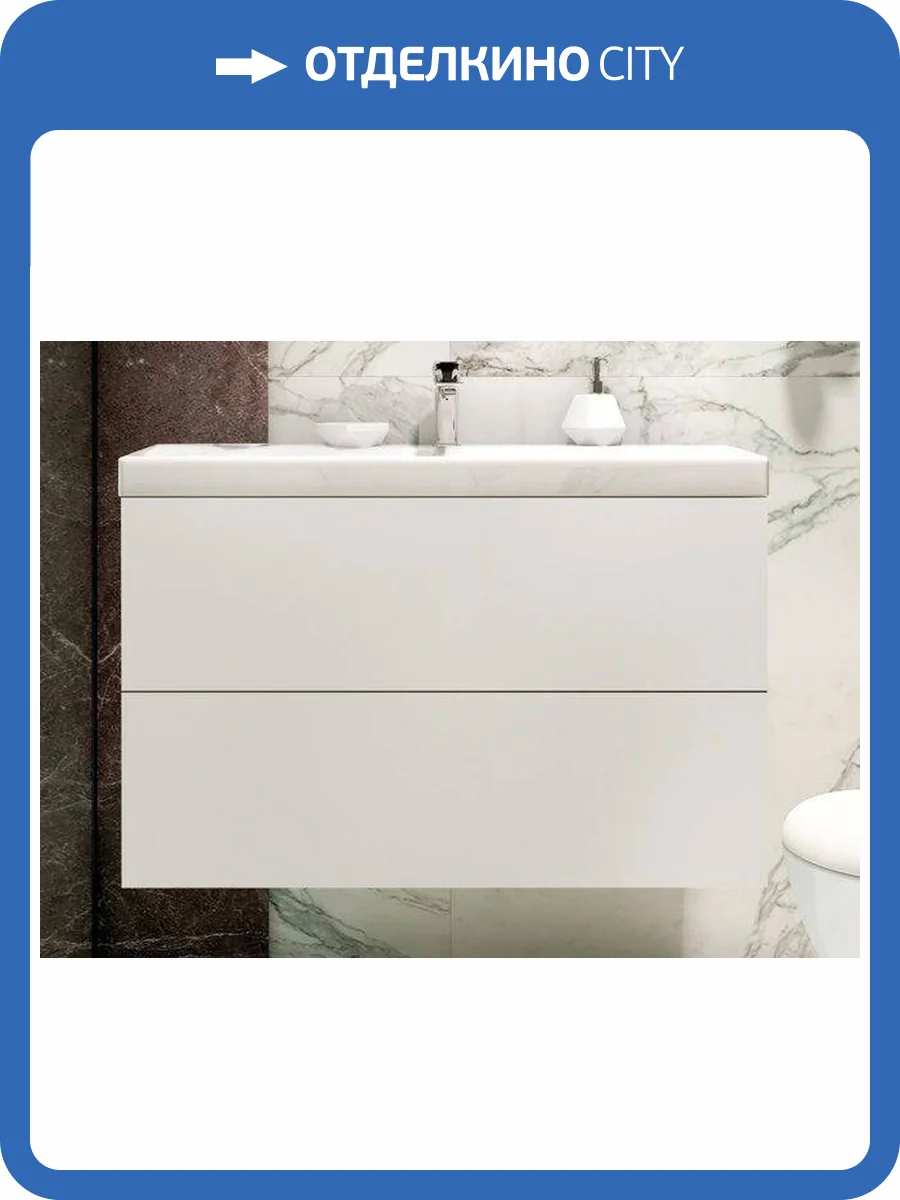 Тумба с раковиной Art&Max Verona-Push AM-Verona-Push-900-2C-SO-BI-TS подвесная, bianco stampato opaco фото 6