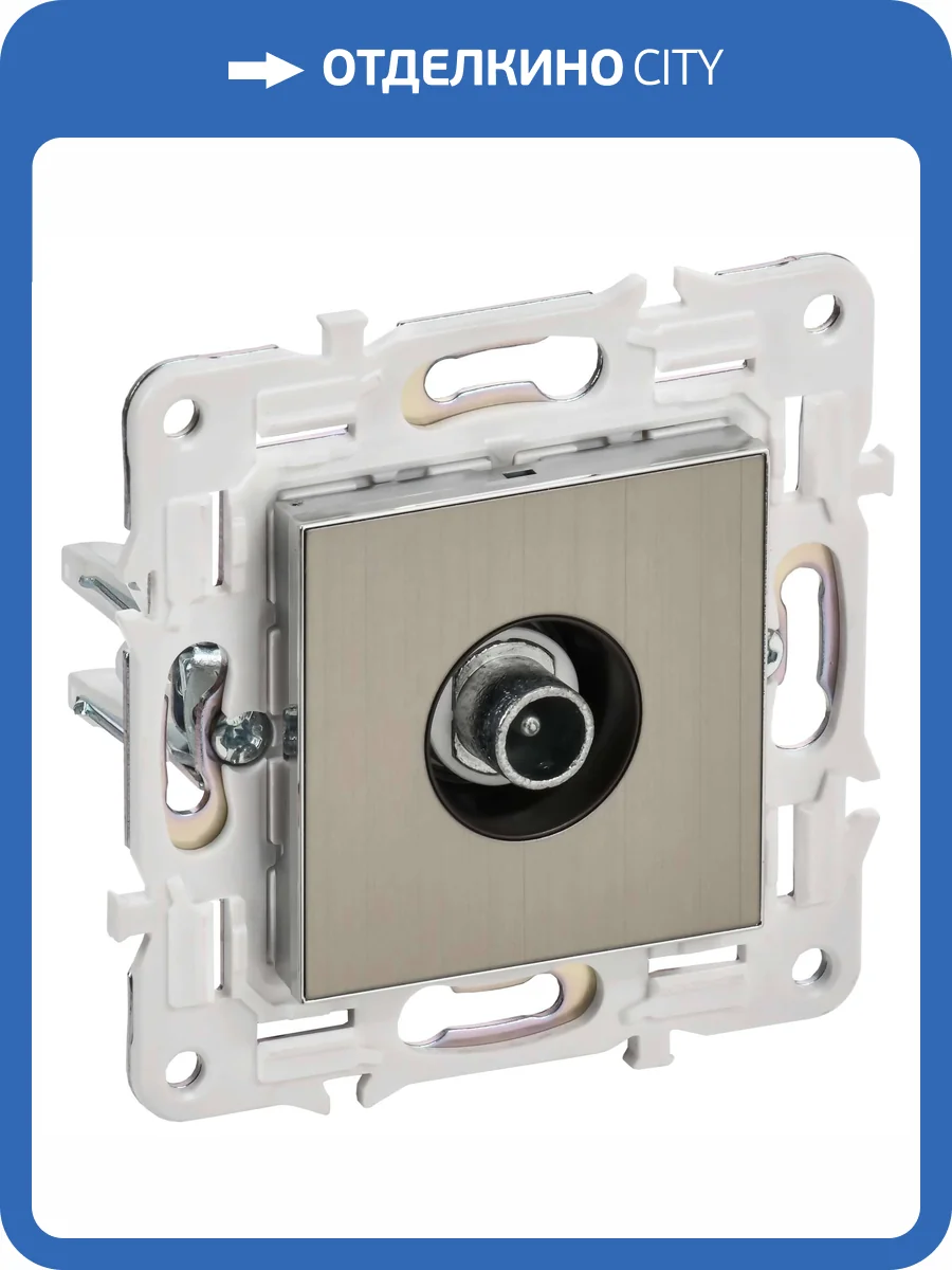 ТВ-розетка проходная IEK Skandy SK-A10-P-K50 никель фото 7