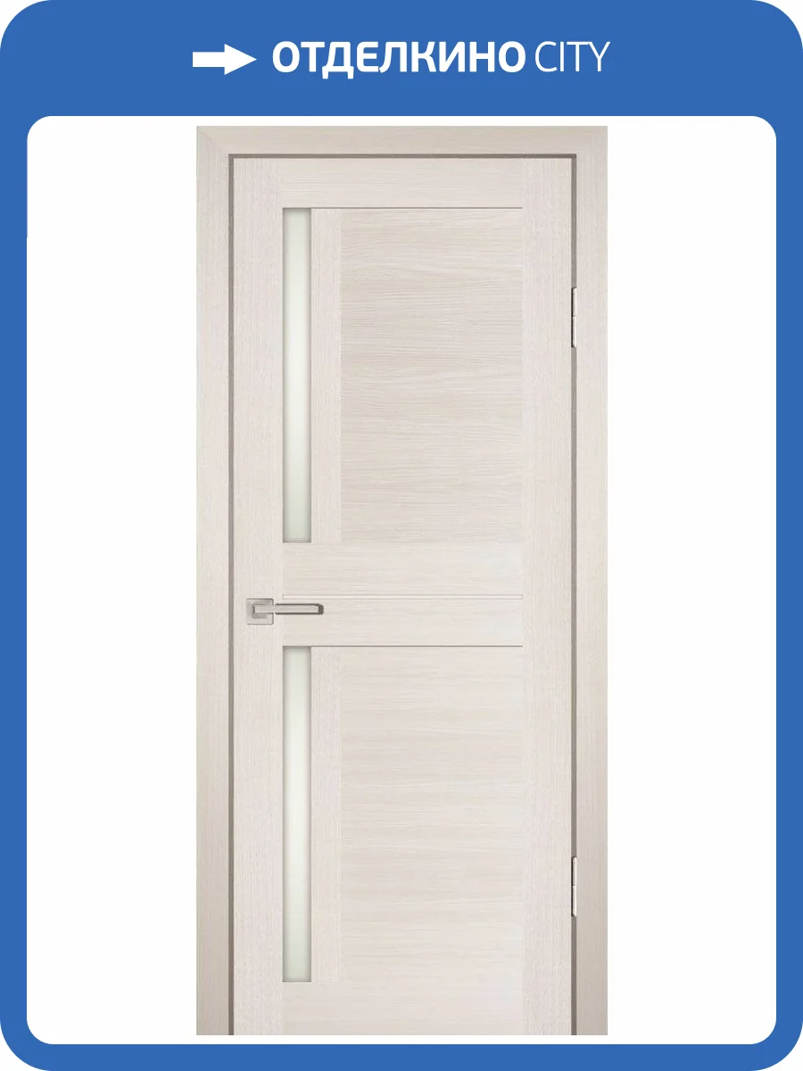 Межкомнатная дверь Profilo Porte экошпон PS-19, остеклённая, эш вайт мелинга 800x2000 фото 2