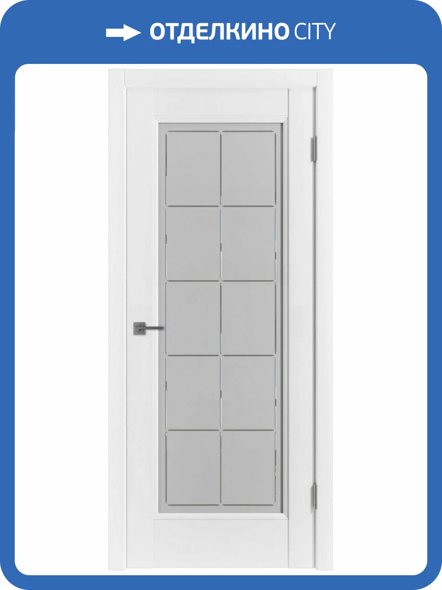 Межкомнатная дверь Владимирская Фабрика Дверей Emalex 1, остекленная, белый Ice Crystal Cloud 900x2000 фото 2