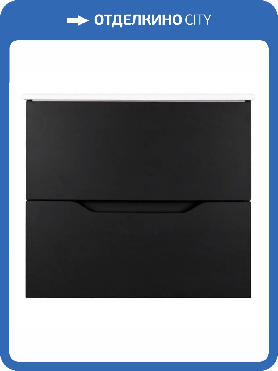 Тумба с раковиной Orange Лайн Li-60Tub+Ra подвесная, черный матовый фото 8