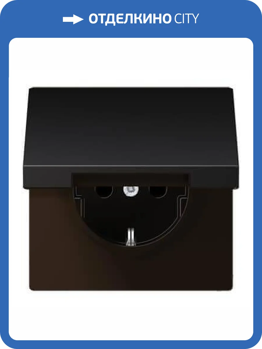 Розетка с заземлением с крышкой безвинтовой зажим Jung LS 990 dark AL1520KLD фото 2