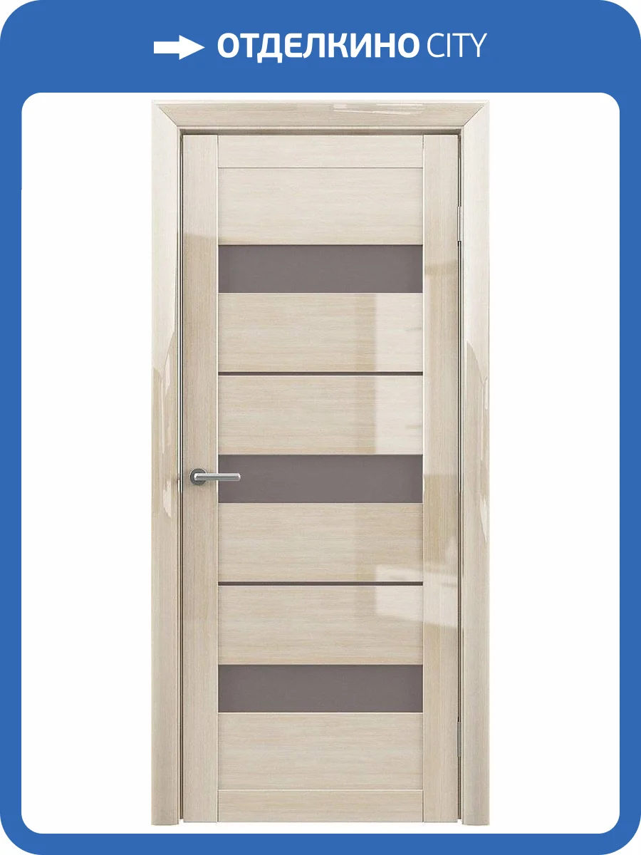 Межкомнатная дверь Albero Прага Глянец остеклённая мокко 900x2000 фото 2