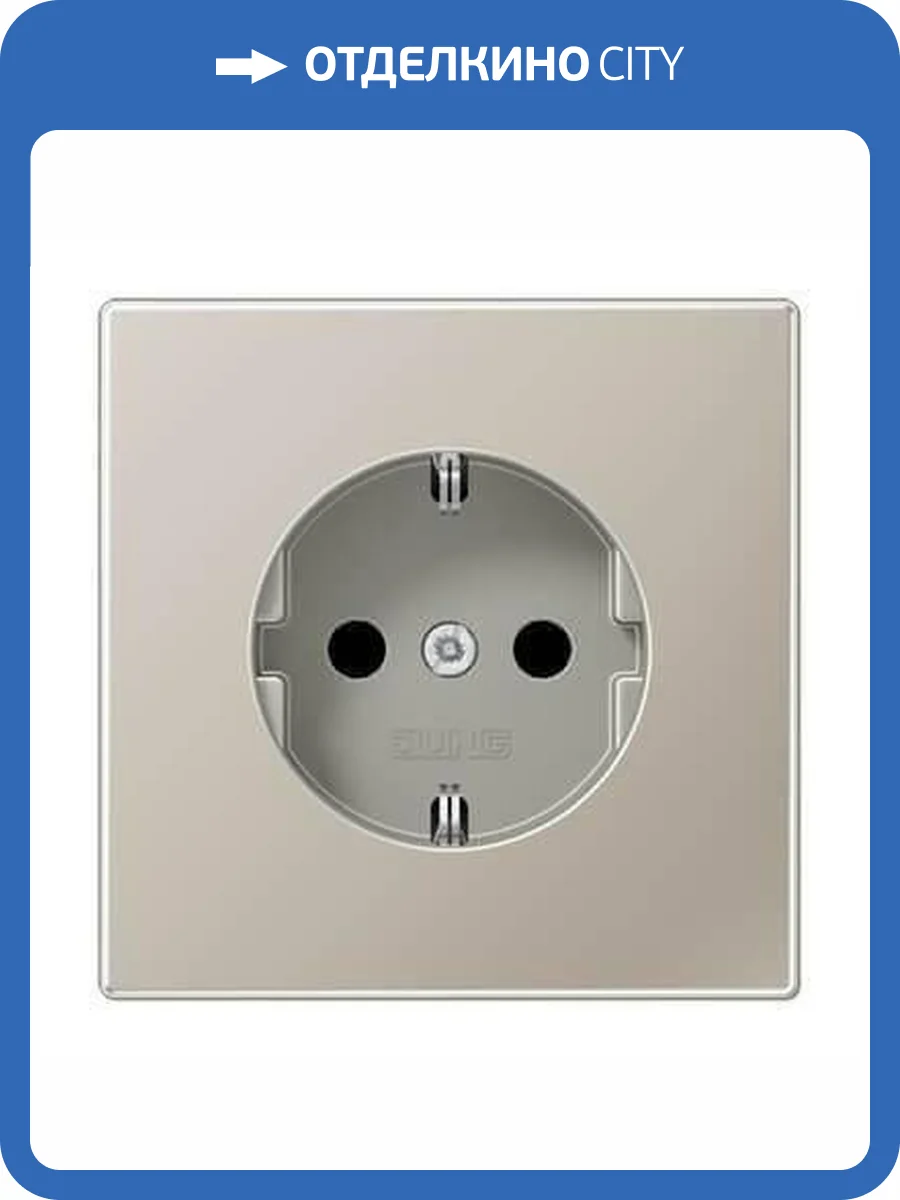 Розетка с заземлением безвинтовой зажим Jung LS 990 edelstahl ES1520 фото 2