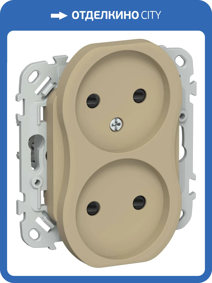 Розетка 2-местная с защитными шторками IEK Flite FI-R23-10-K59 хаки фото 2