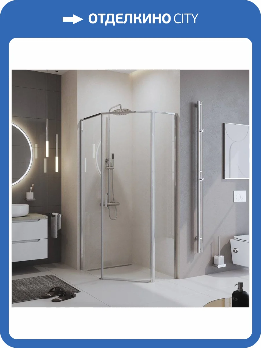 Душевой уголок BelBagno Uno 195 PH-1-100/80-C-Cr фото 4