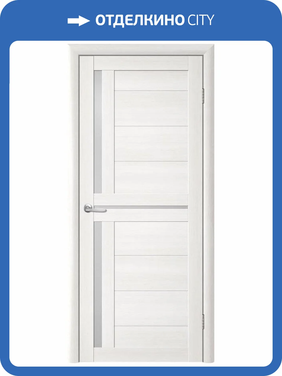 Межкомнатная дверь Albero Т-5 остеклённая лиственница белая мателюкс 900x2000 фото 2