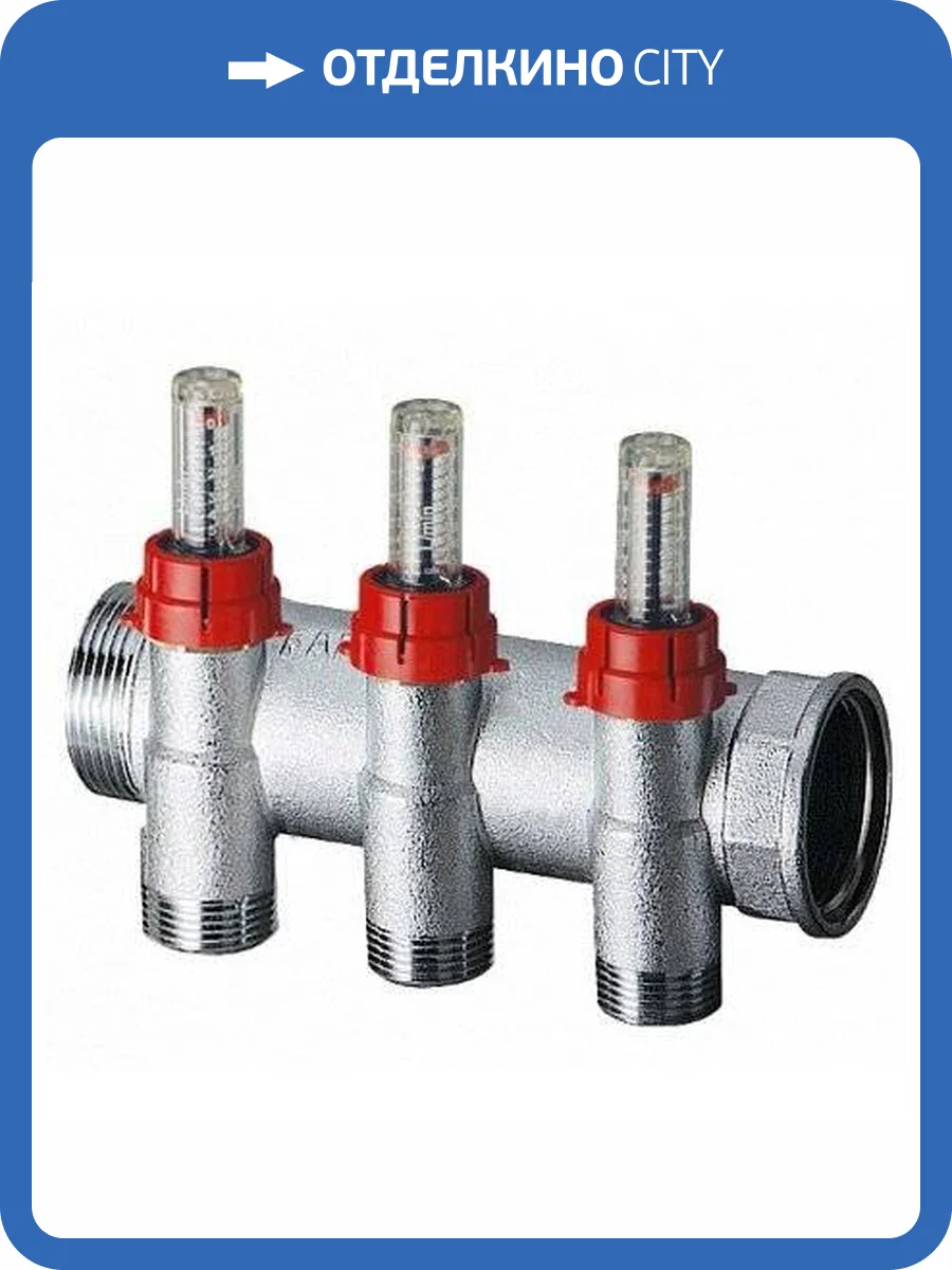 Запорный коллектор FAR 1 с расходомерами, с 3 отводами 3/4 EUROKONUS фото 2