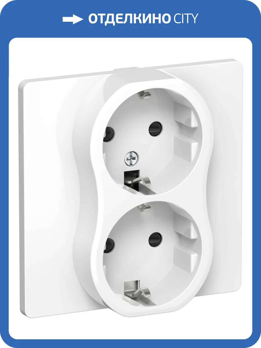 Розетка 2-местная с заземлением и шторками IEK Flite FI-R24C-16-K01 белый фото 2