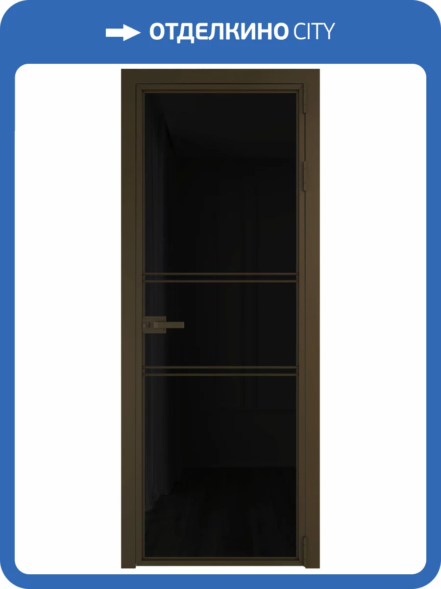Межкомнатная дверь Profil Doors 2 AX цвет профиля Деорэ, стекло безопасное 6 мм черный триплекс 600x2000 фото 2