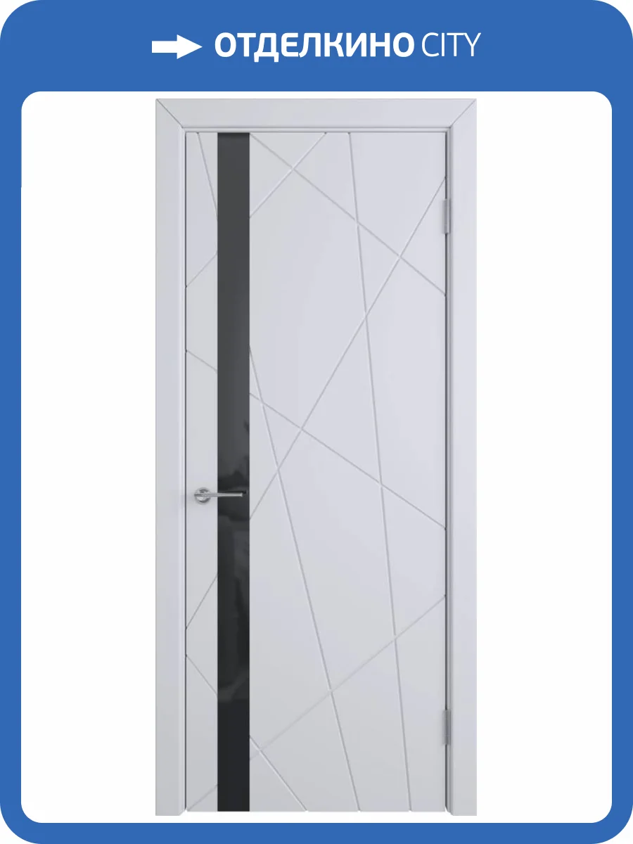 Межкомнатная дверь Владимирская Фабрика Дверей Flitta Cotton стекло Black Gloss 700x2000 фото 2