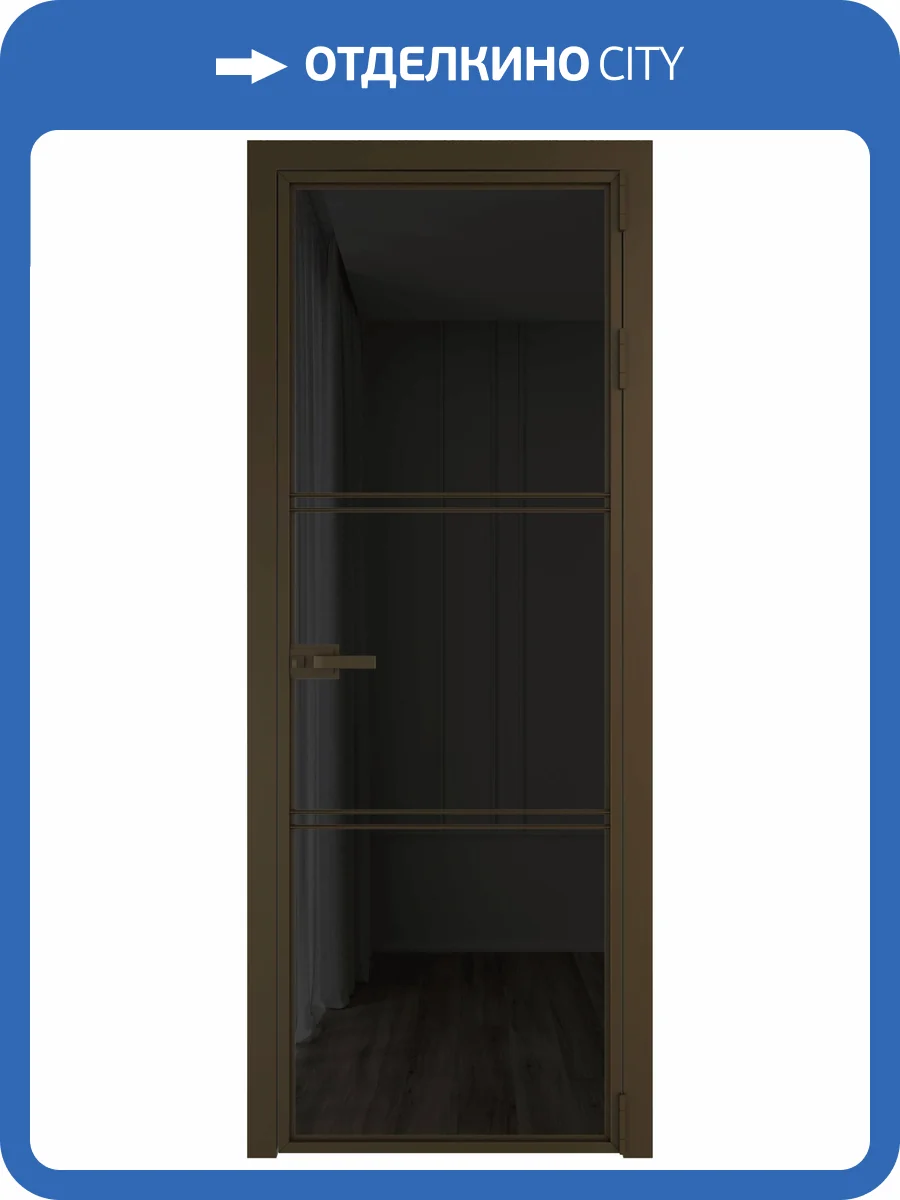 Межкомнатная дверь Profil Doors 3 AX цвет профиля Деорэ, стекло безопасное 6 мм черное тонированное 800x2000 фото 2