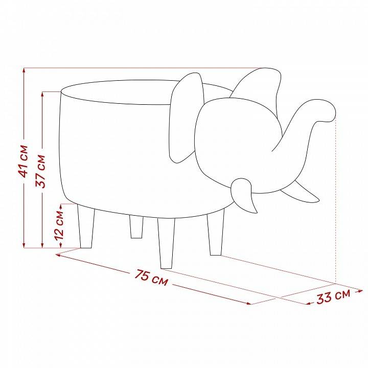 Пуф Leset Slon 2500000189944 Синий V47/Белый V01 фото 8