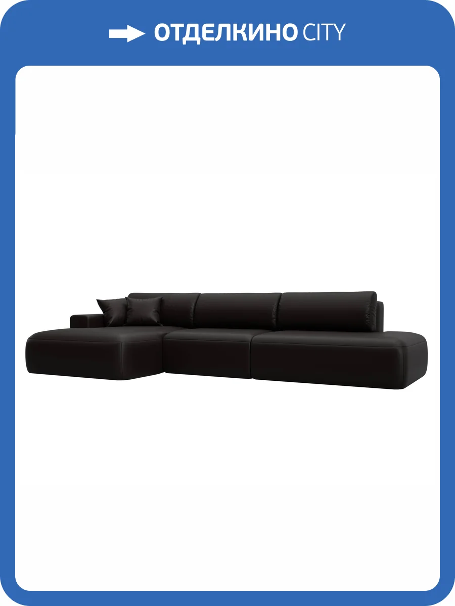 Диван угловой Лига Диванов Лига-036 НПБ Модерн Лонг 127750L GRIFON 12 коричневый, левый угол фото 11