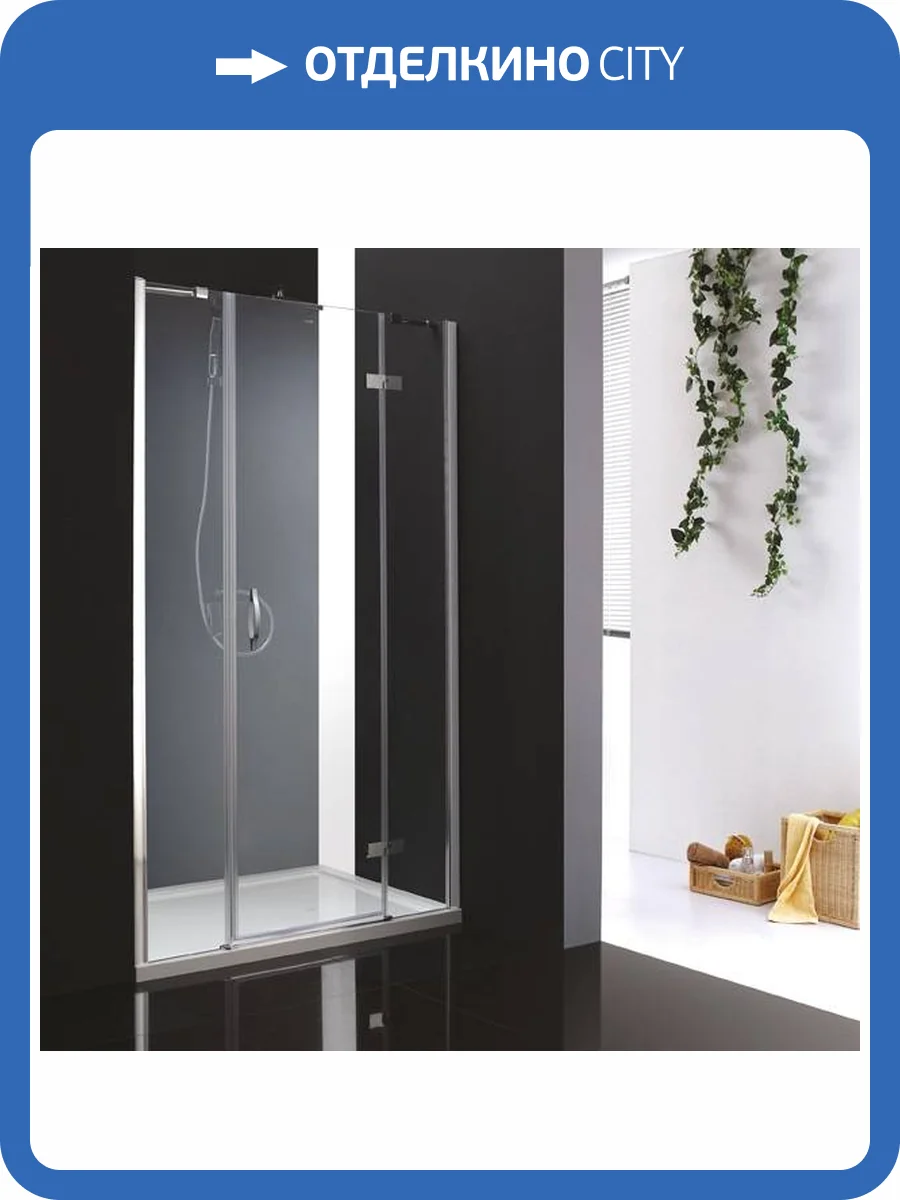 Душевая дверь в нишу Cezares BERGAMO-W-B-13-90+60/30-C-Cr-R профиль хром, стекло прозрачное, 175x195 фото 3