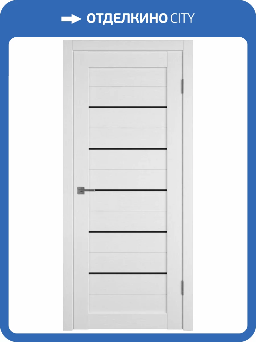 Межкомнатная дверь Владимирская Фабрика Дверей Atum 5 Snow стекло Black Gloss 700x2000 фото 2