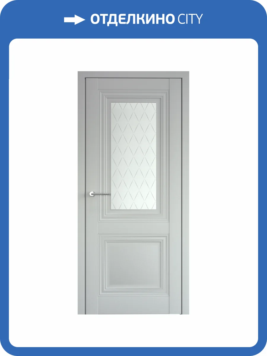 Межкомнатная дверь Albero Спарта 2 остеклённая платина 800x2000 фото 2