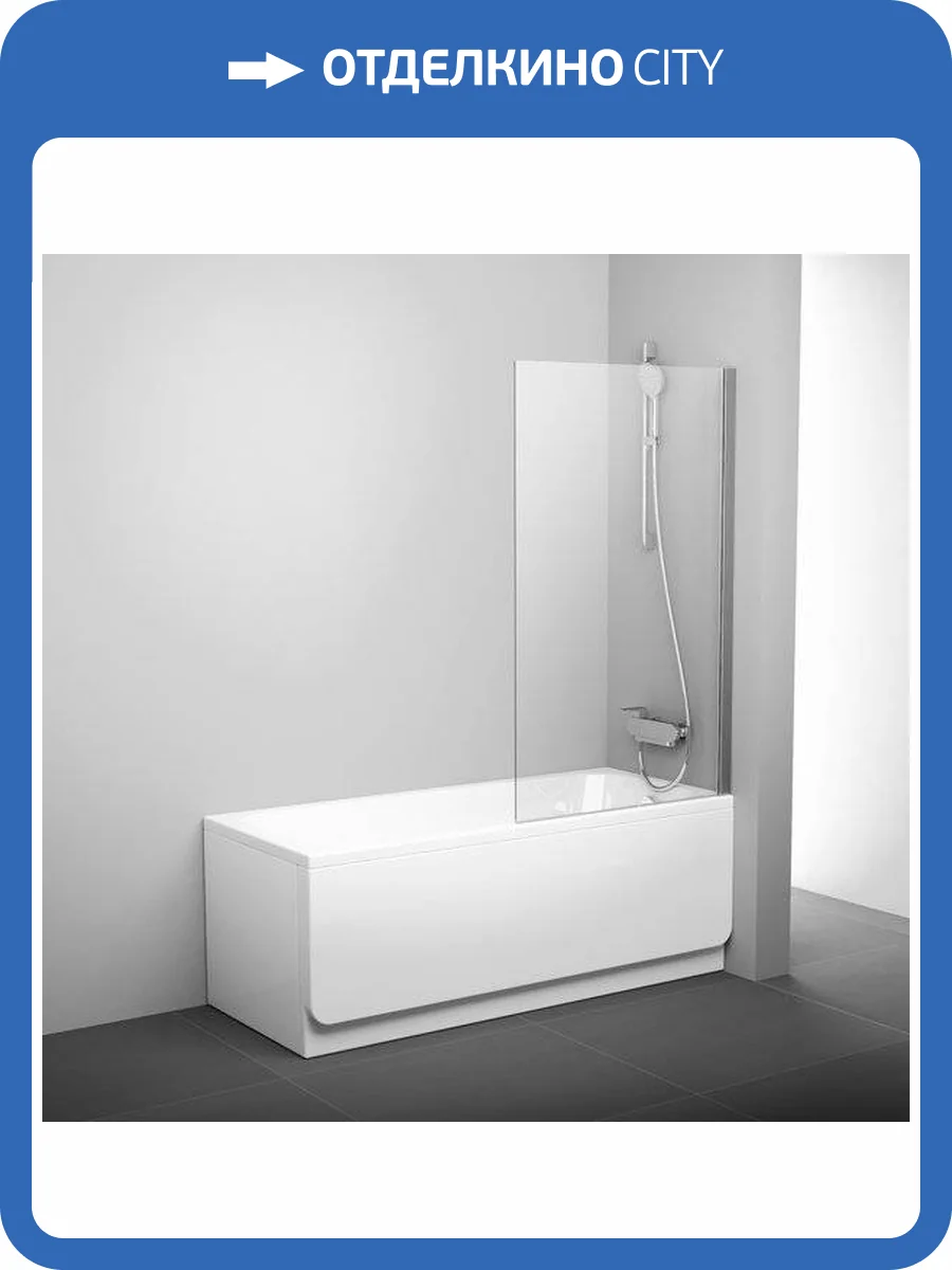 Шторка на ванну Ravak PVS1-80 Transparent, профиль хром фото 4