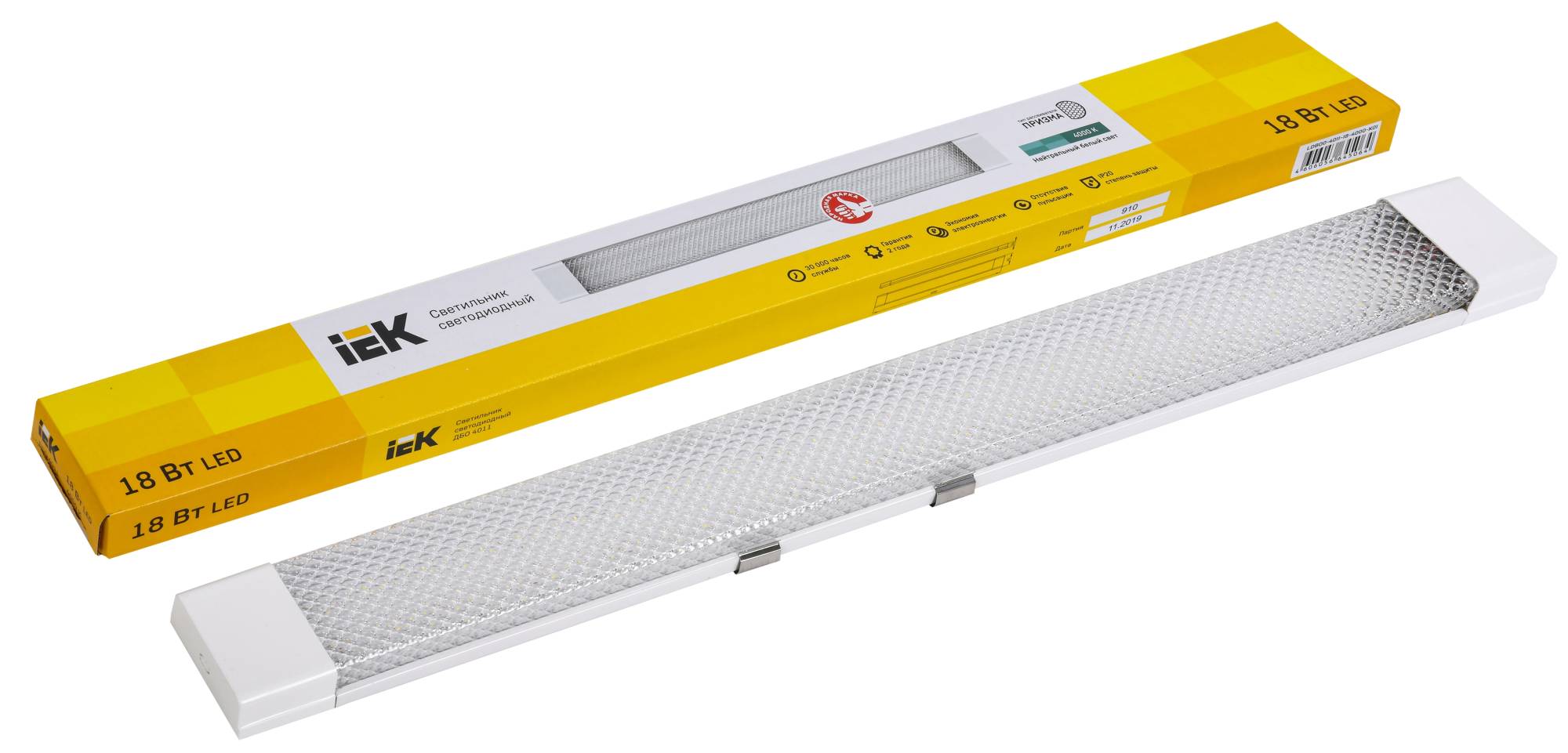 Настенно-потолочный линейный светодиодный светильник IEK ДБО 4011 LDBO0-4011-18-4000-K01 фото 8