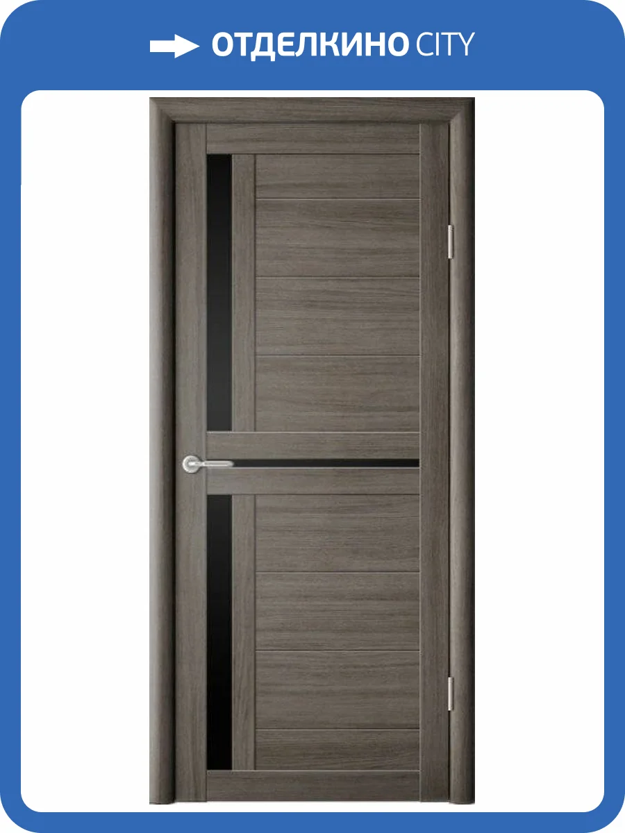 Межкомнатная дверь Albero Кельн остеклённая серый кедр 600x2000 фото 2