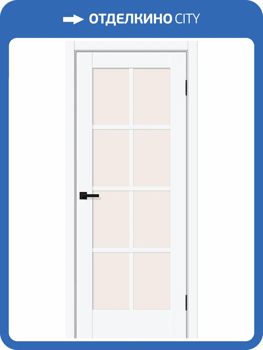 Межкомнатная дверь Bravo Прима-11.1 полотно White Silk, стекло Magic Fog 700x2000 фото 2