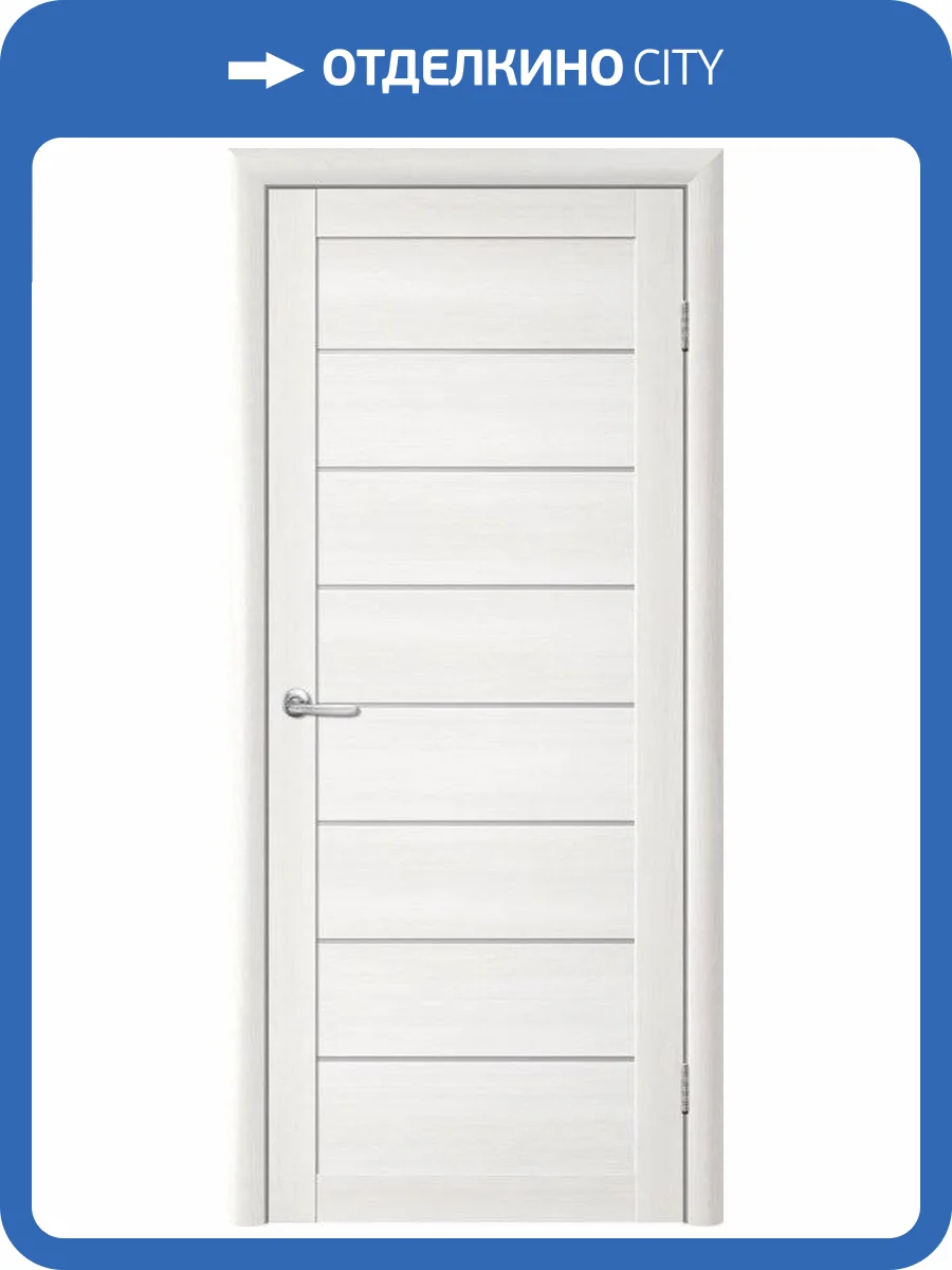 Межкомнатная дверь Albero Т-1 остеклённая лиственница белая мателюкс 700x2000 фото 2