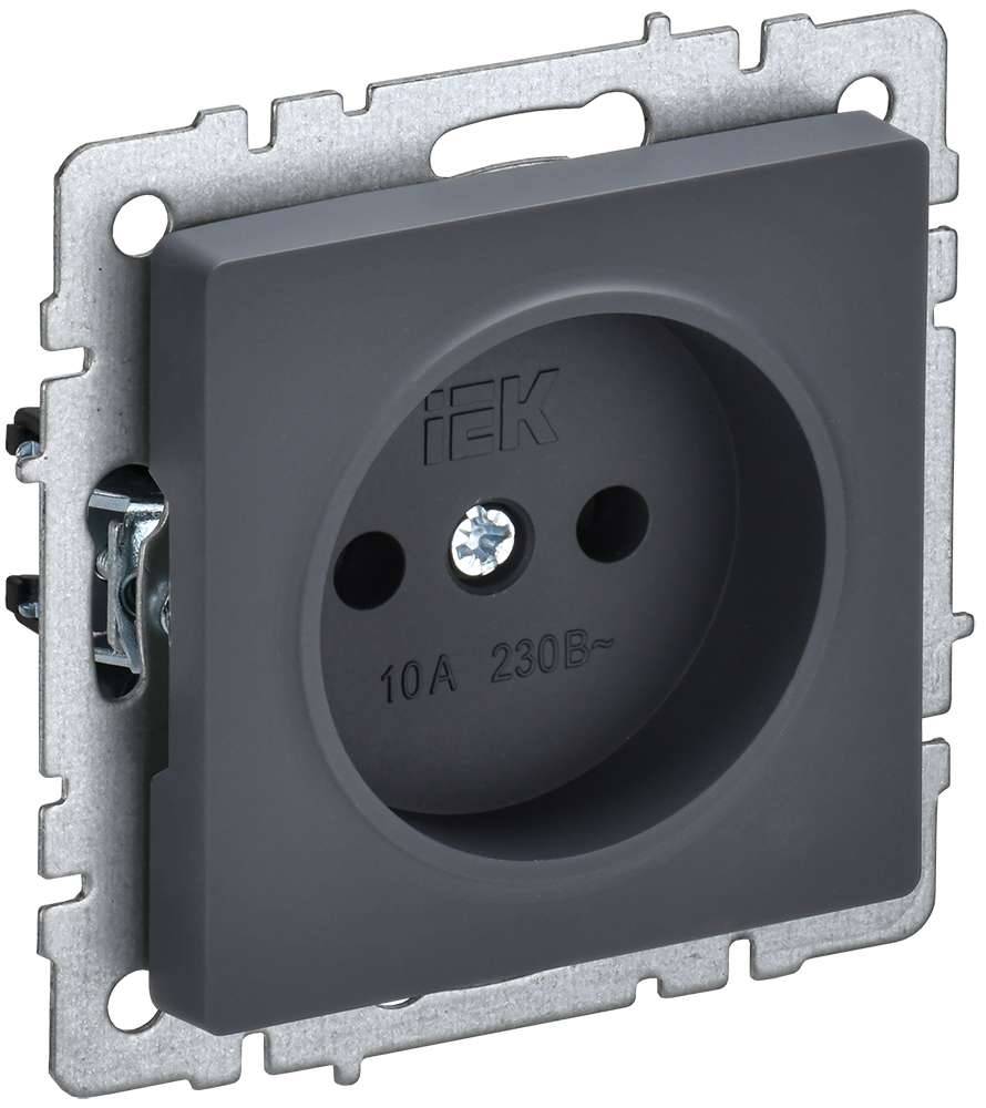 Розетка 1-местная IEK Brite BR-R10-10-K53 графит