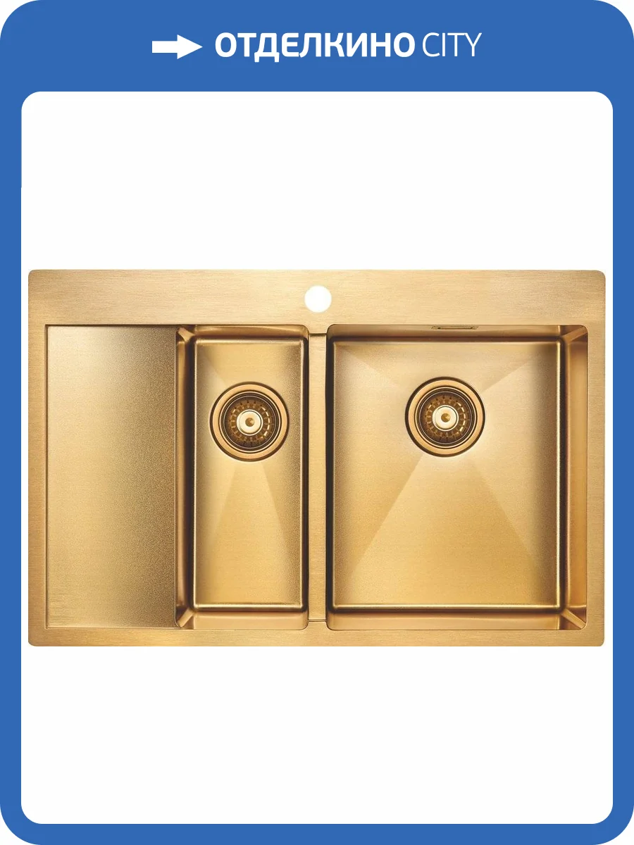 Мойка кухонная Paulmark Union PM537851-BGR брашированное золото R фото 5