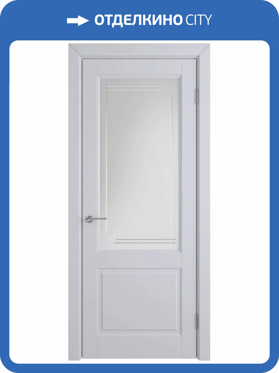 Межкомнатная дверь Владимирская Фабрика Дверей Dorren Cotton стекло Crystal Cloud L 800x2000 фото 2