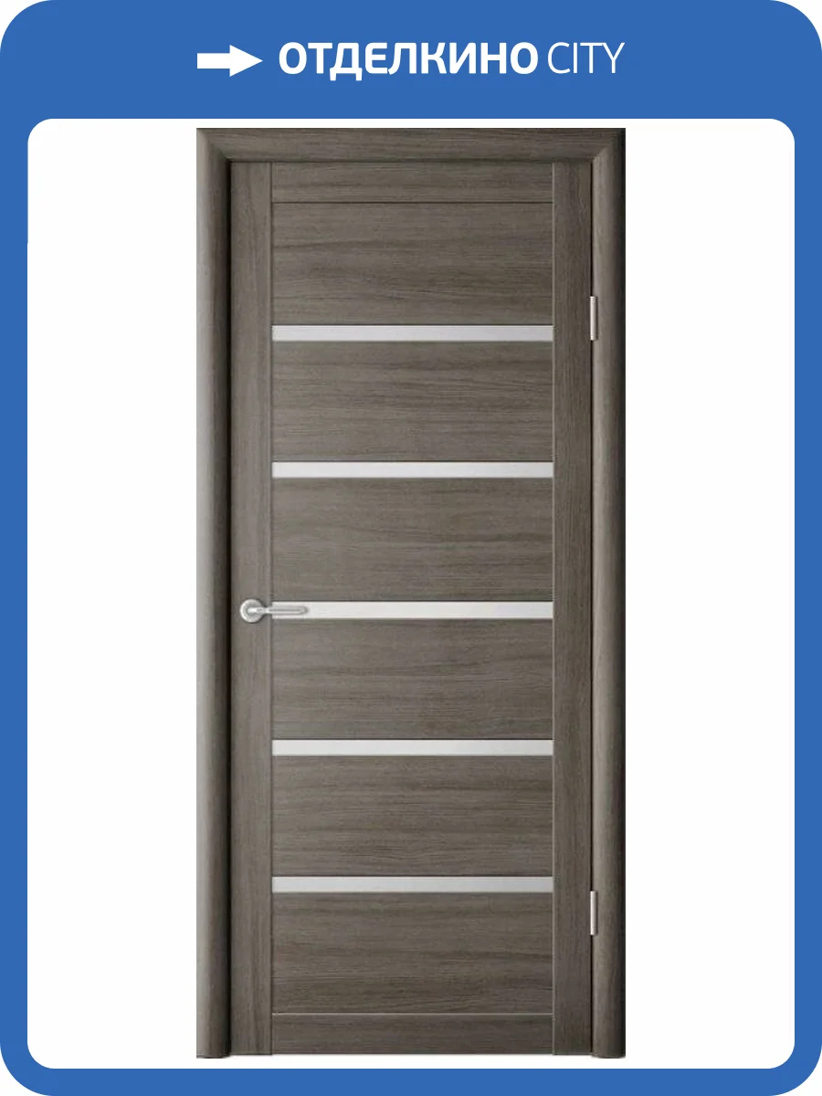 Межкомнатная дверь Albero Вена остеклённая серый кедр мателюкс 600x2000 фото 2