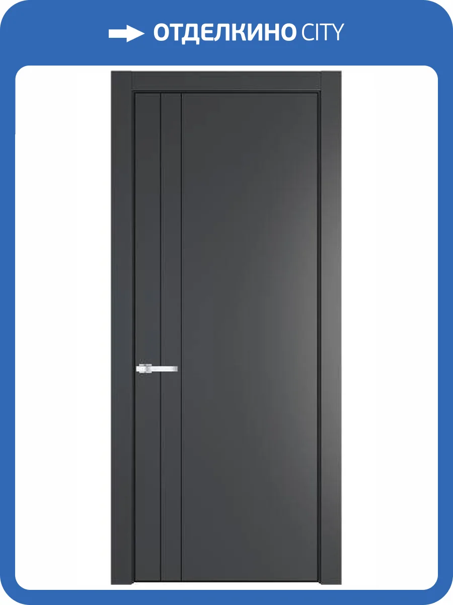 Межкомнатная дверь Profil Doors 12 PA полотно Графит, профиль черный, алюминиевый молдинг 3мм 800x2000 фото 2