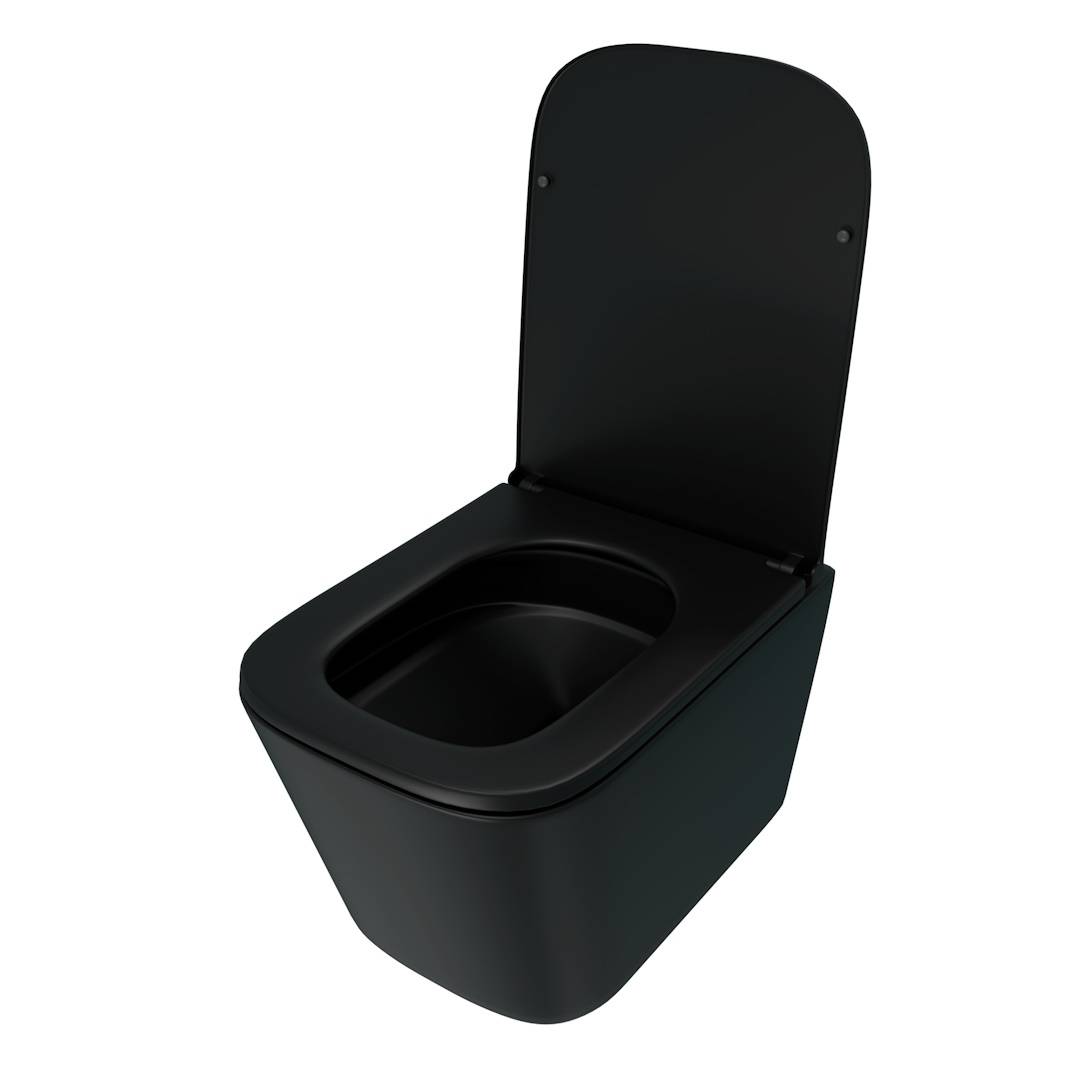 Унитаз подвесной Watersense Eva Pro Vortex Black W00789 безободковый, сиденье микролифт, черный матовый фото 4