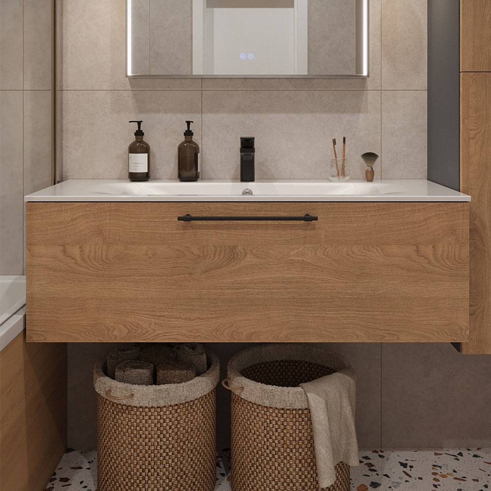 Тумба с раковиной Terminus Venta VEN101201300001O шпон, дуб, 120x38