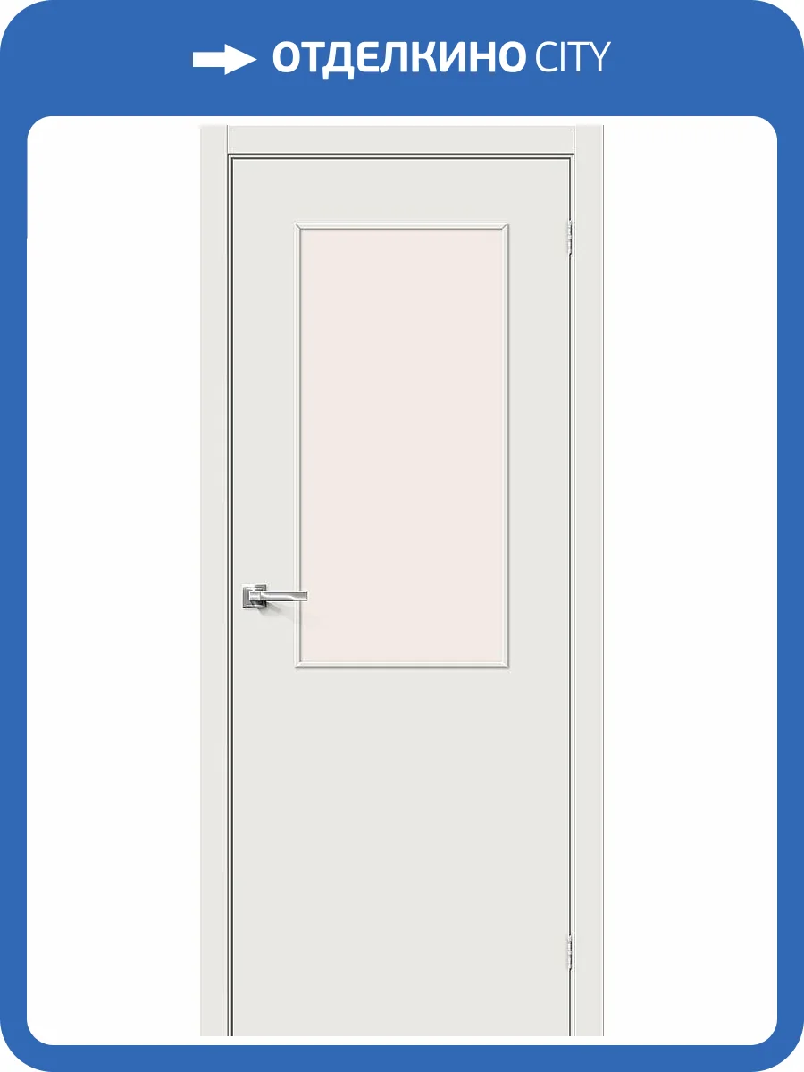 Межкомнатная дверь Bravo Гост-7 полотно Л-14 (Белый), стекло Magic Fog 700x2000 фото 2