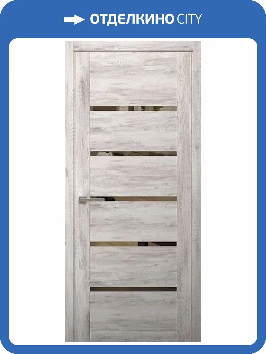 Межкомнатная дверь Albero Мегаполис Вена полотно Ель альпийская, стекло зеркало 800x2000 фото 2